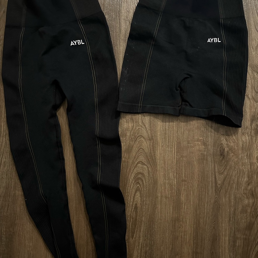 AYBL Black Leggings and Shorts Set